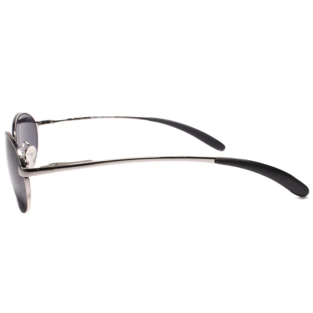 Men's Genuine Vintage 70s 80s Deadstock Sporty Wrap Oval Sunglasses Silver Frame